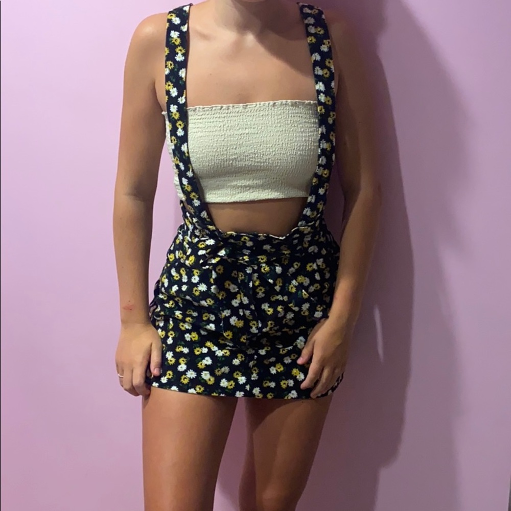 urban outfitters floral overall skirt